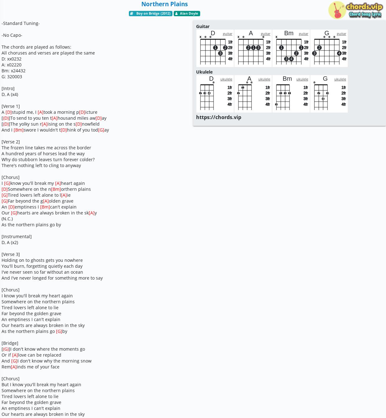 Chord Northern Plains Alan Doyle Tab Song Lyric Sheet Guitar Ukulele Chords Vip
