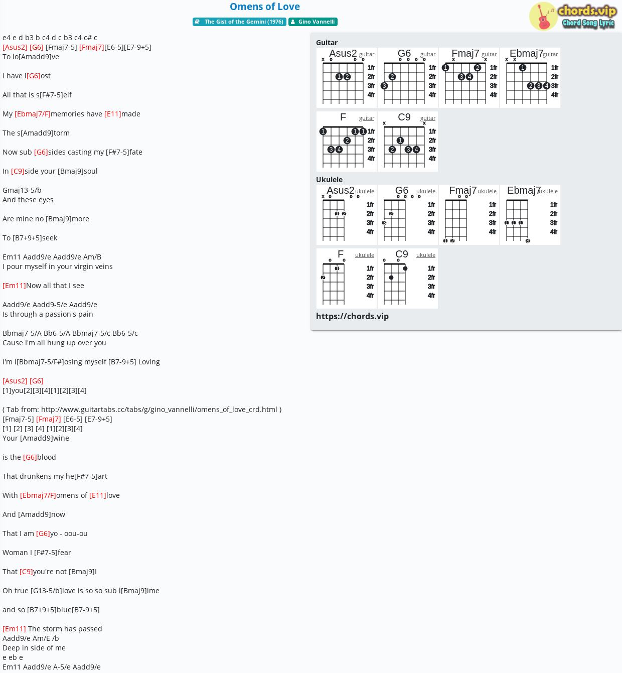 Chord Omens Of Love Gino Vannelli Tab Song Lyric Sheet Guitar Ukulele Chords Vip Chord Omens Of Love Gino Vannelli Tab Song Lyric Sheet Guitar Ukulele Chords Vip
