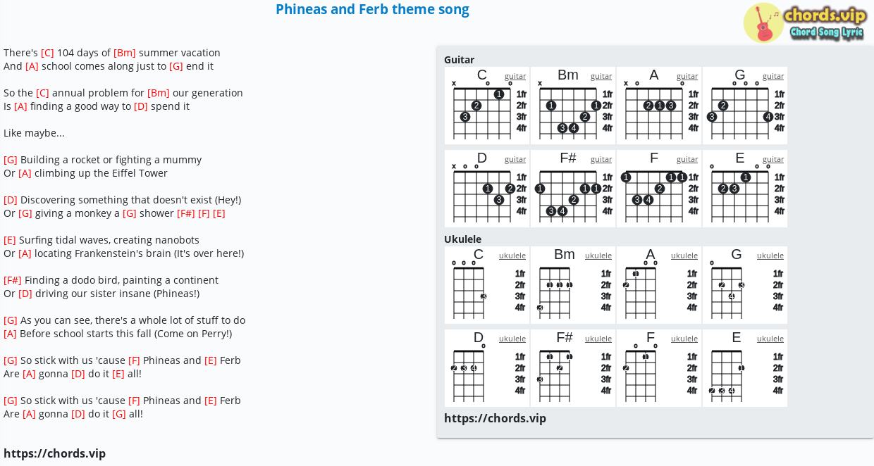 Phineas and ferb theme song full lyrics ponlikos