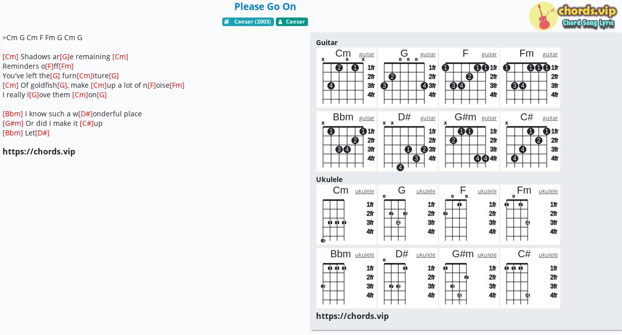 Chord Please Go On Caesar Tab Song Lyric Sheet Guitar Ukulele Chords Vip