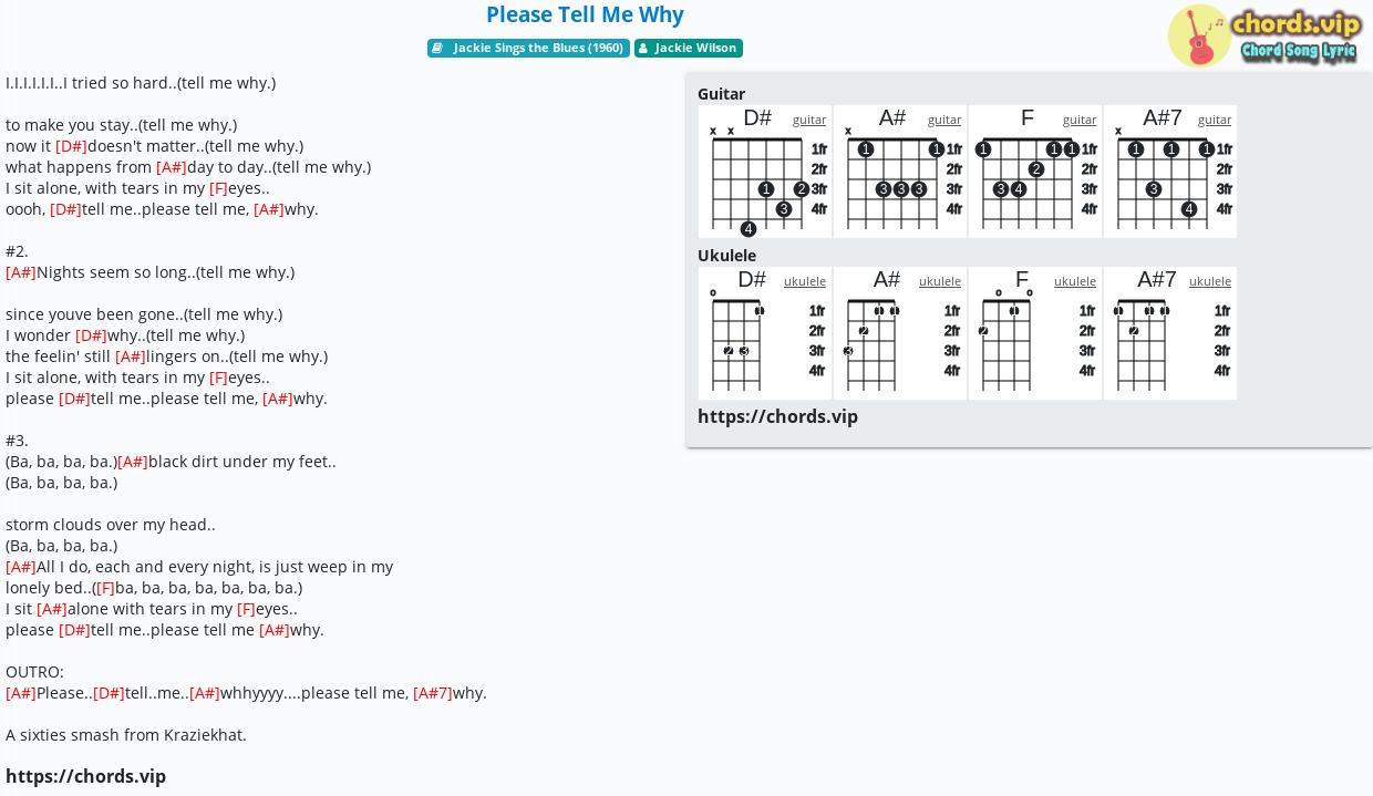 please tell me why lyrics and chord please tell me why lyrics and chord