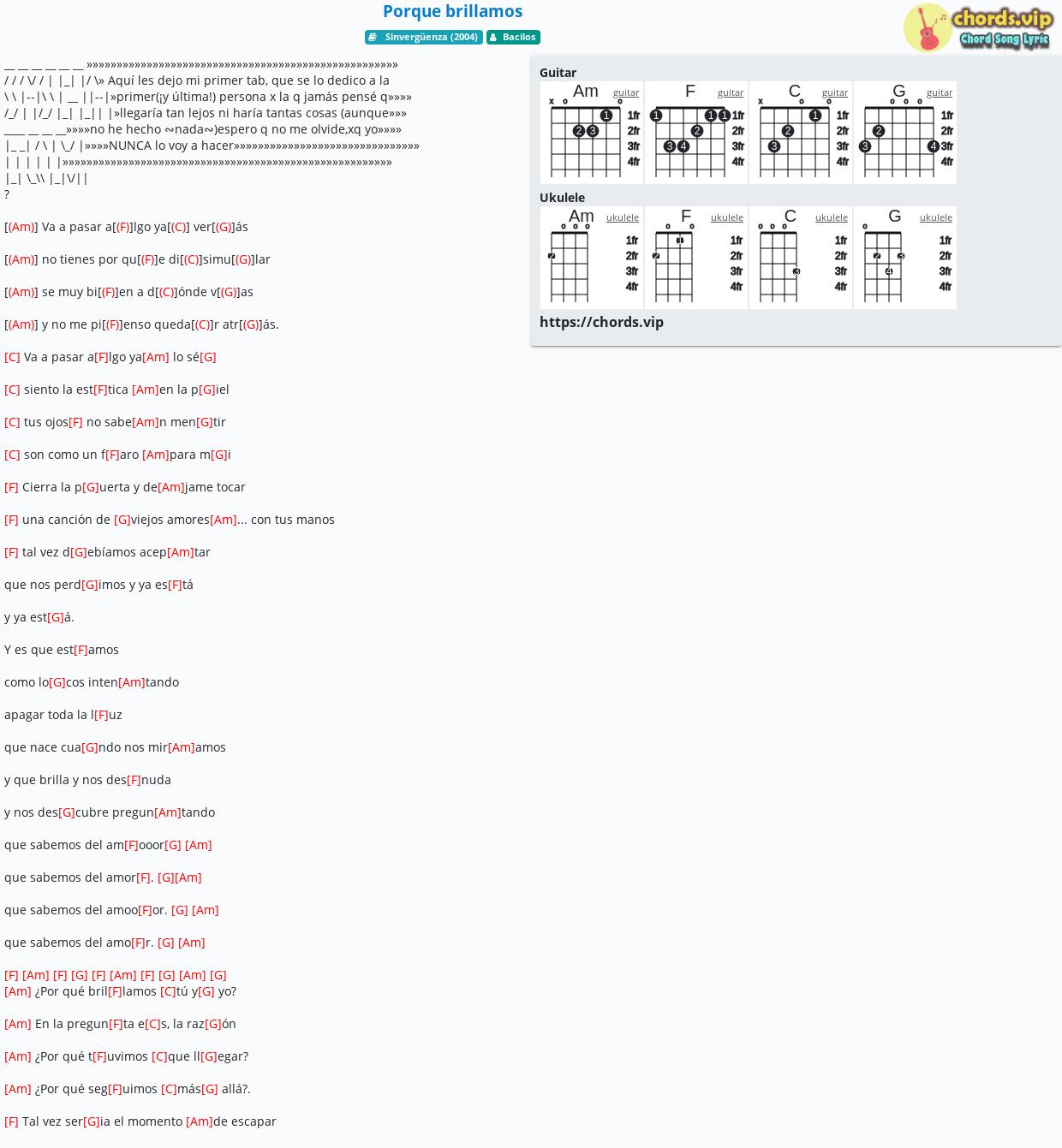 Chord Porque Brillamos Bacilos Tab Song Lyric Sheet Guitar Ukulele Chords Vip