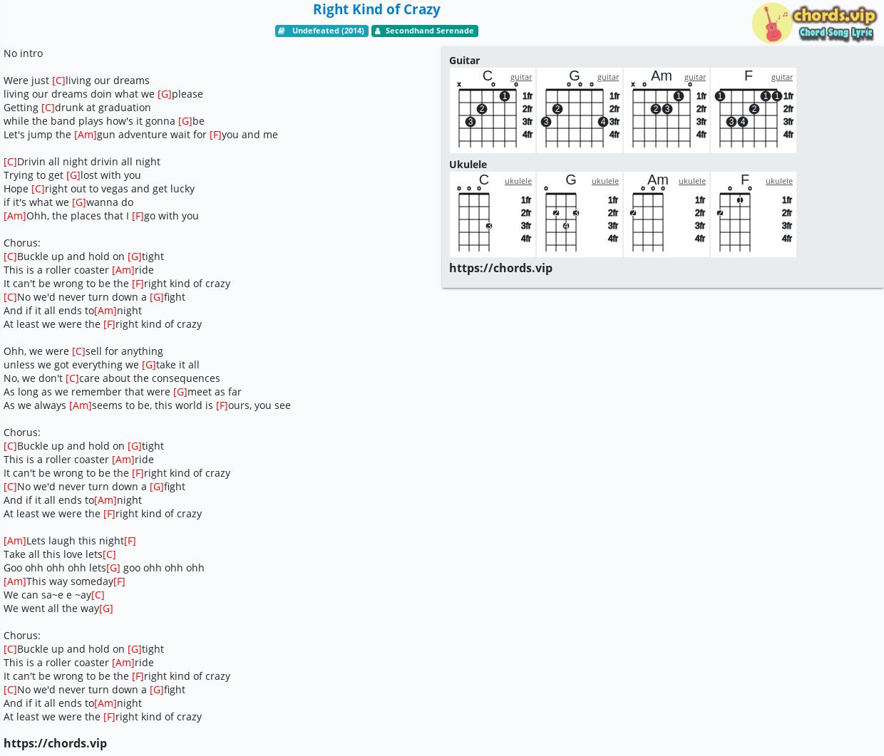Chord Right Kind Of Crazy Secondhand Serenade Tab Song Lyric Sheet Guitar Ukulele Chords Vip Chord Right Kind Of Crazy Secondhand Serenade Tab Song Lyric Sheet Guitar Ukulele Chords Vip
