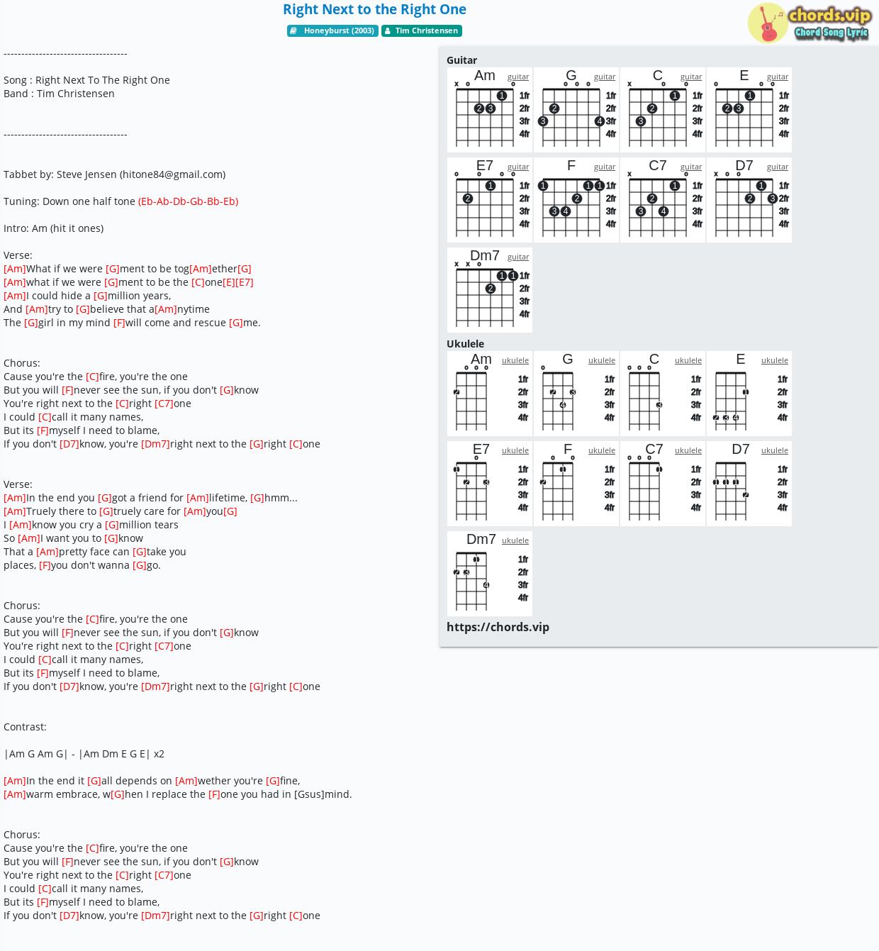 videnskabsmand pegefinger stave Chord: Right Next to the Right One - Tim Christensen - tab, song lyric,  sheet, guitar, ukulele | chords.vip