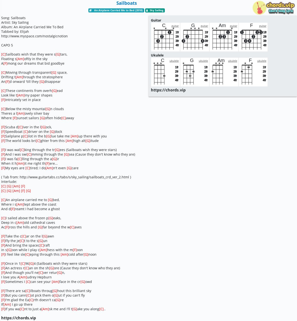 sailboats sky sailing chords