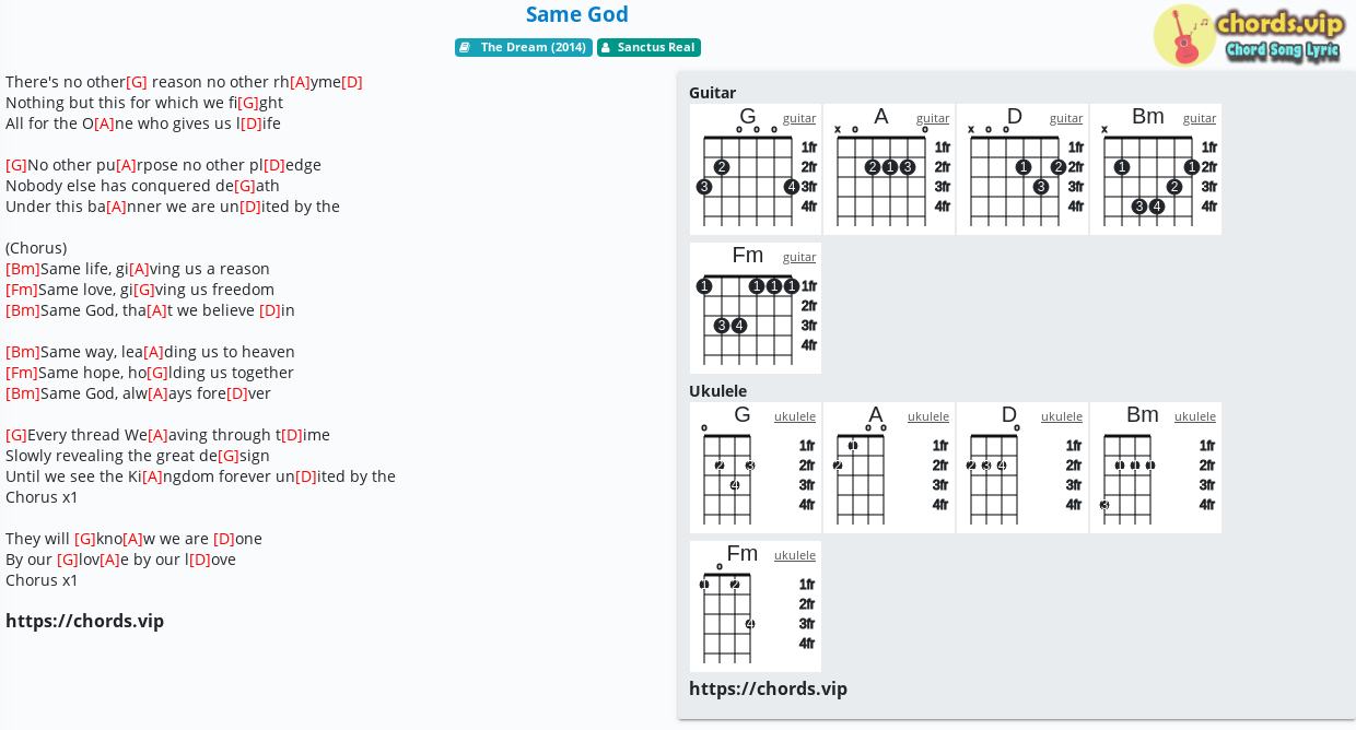 Chord: Same God - Sanctus Real - tab, song lyric, sheet, guitar ...