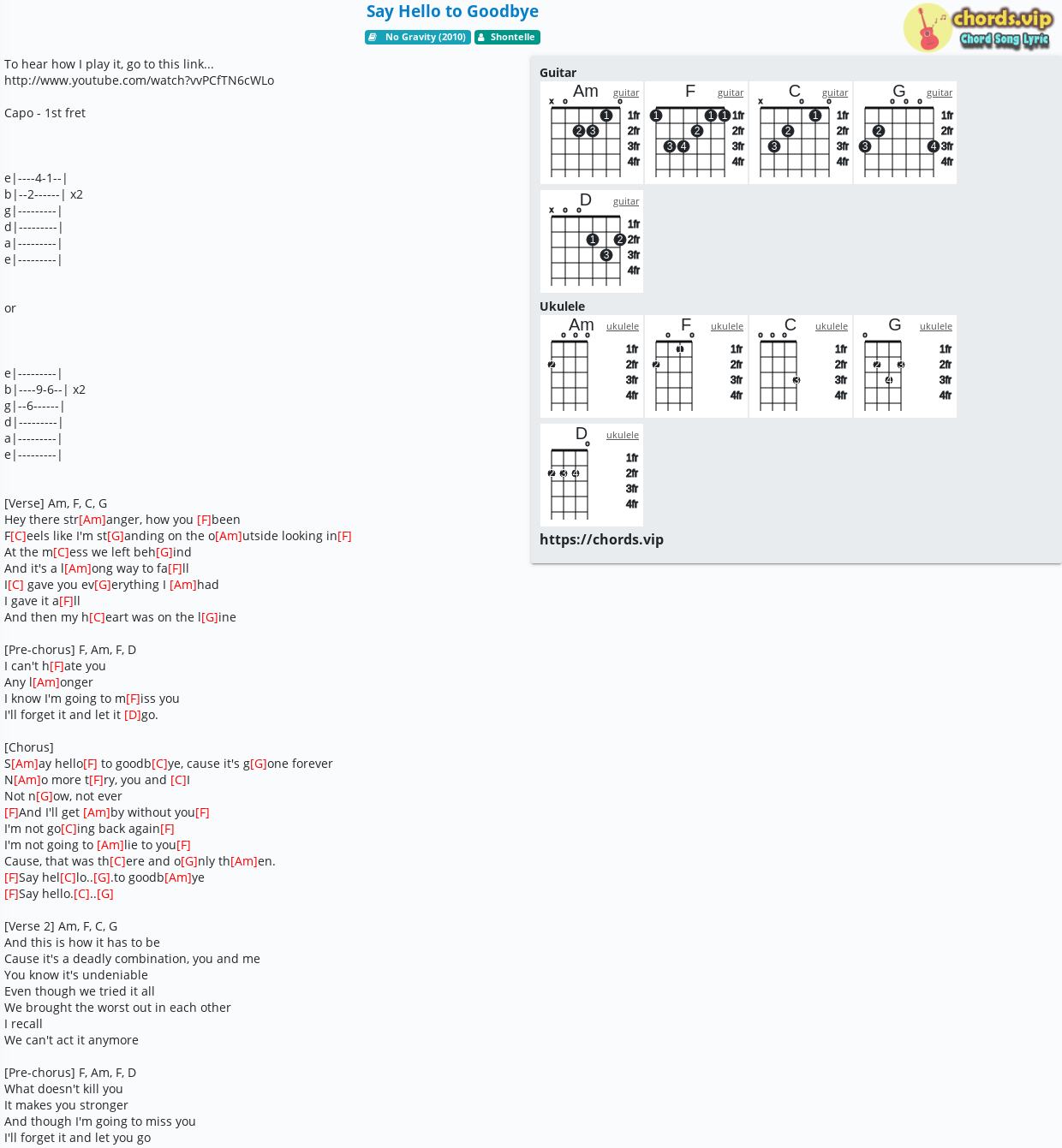 Chord Say Hello To Goodbye Shontelle Tab Song Lyric Sheet Guitar Ukulele Chords Vip Chord Say Hello To Goodbye Shontelle Tab Song Lyric Sheet Guitar Ukulele Chords Vip