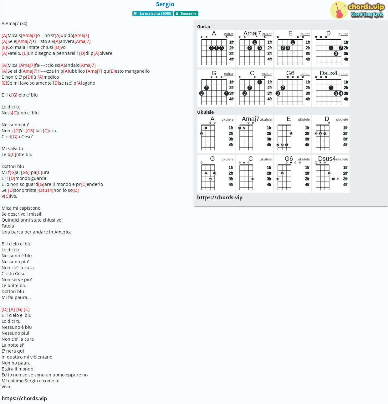 Chord Sergio Baustelle Tab Song Lyric Sheet Guitar Ukulele Chords Vip