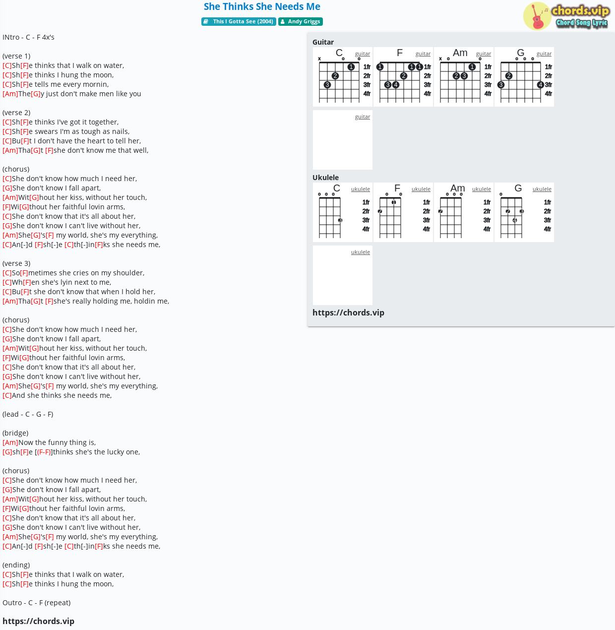 Chord She Thinks She Needs Me Andy Griggs Tab Song Lyric Sheet Guitar Ukulele Chords Vip