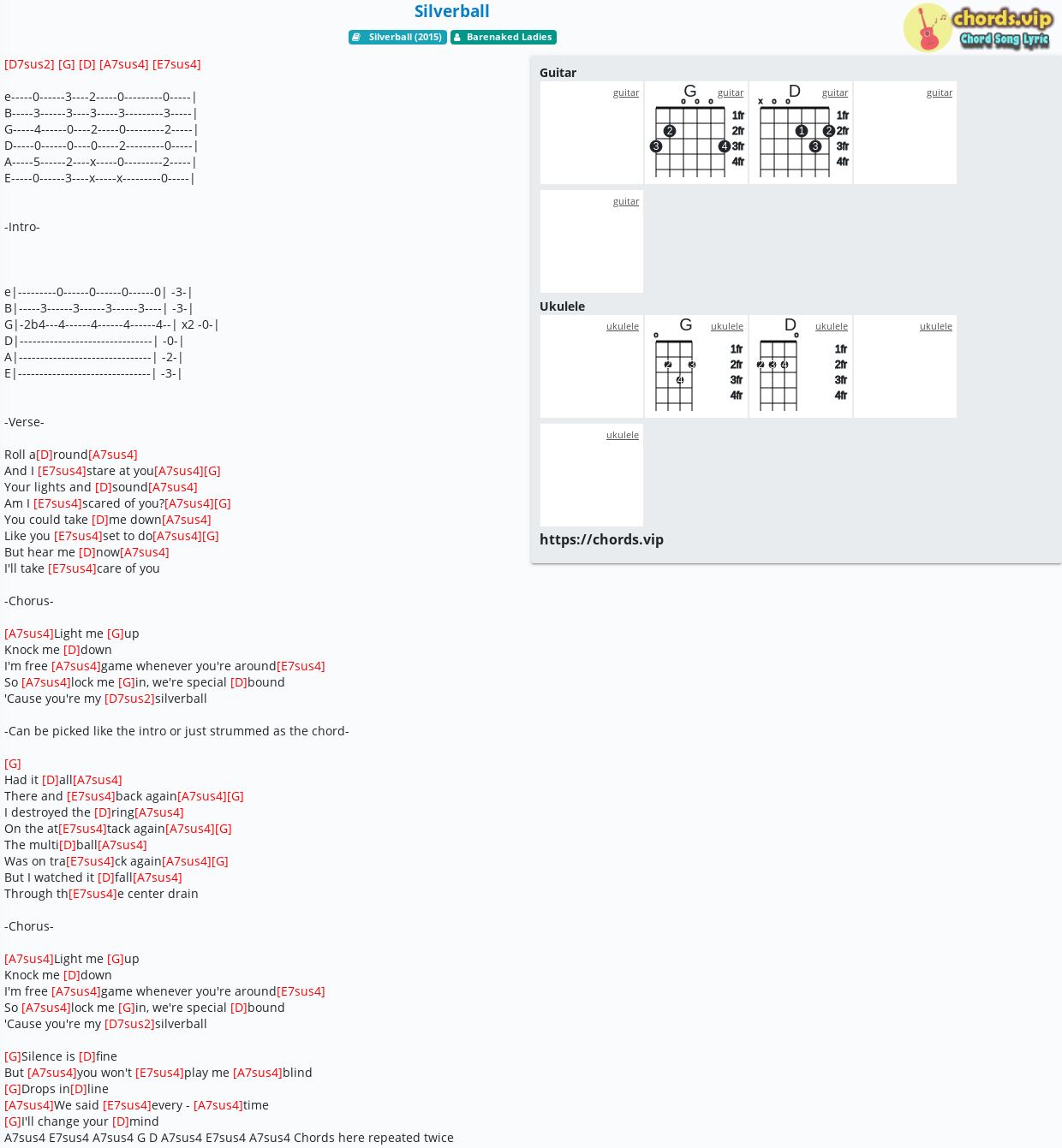 Chord Silverball Barenaked Ladies Tab Song Lyric Sheet Guitar Ukulele Chords Vip