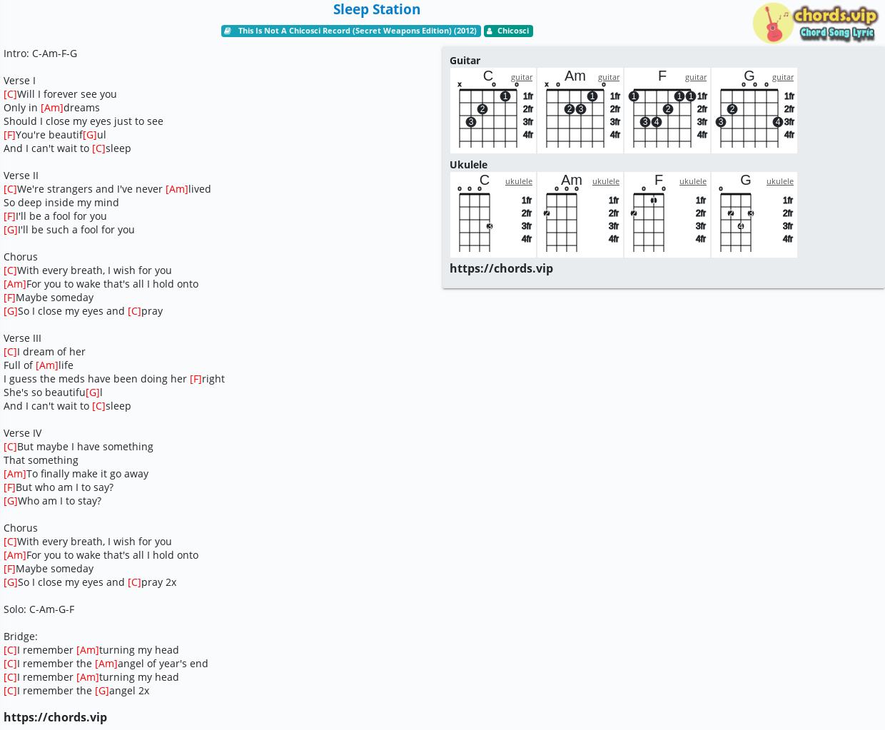 Chord Sleep Station Chicosci Tab Song Lyric Sheet Guitar Ukulele Chords Vip Chord Sleep Station Chicosci Tab Song Lyric Sheet Guitar Ukulele Chords Vip