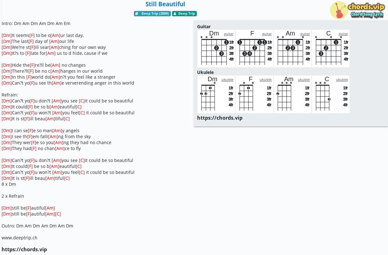 Chord Still Beautiful Deep Trip Tab Song Lyric Sheet Guitar Ukulele Chords Vip
