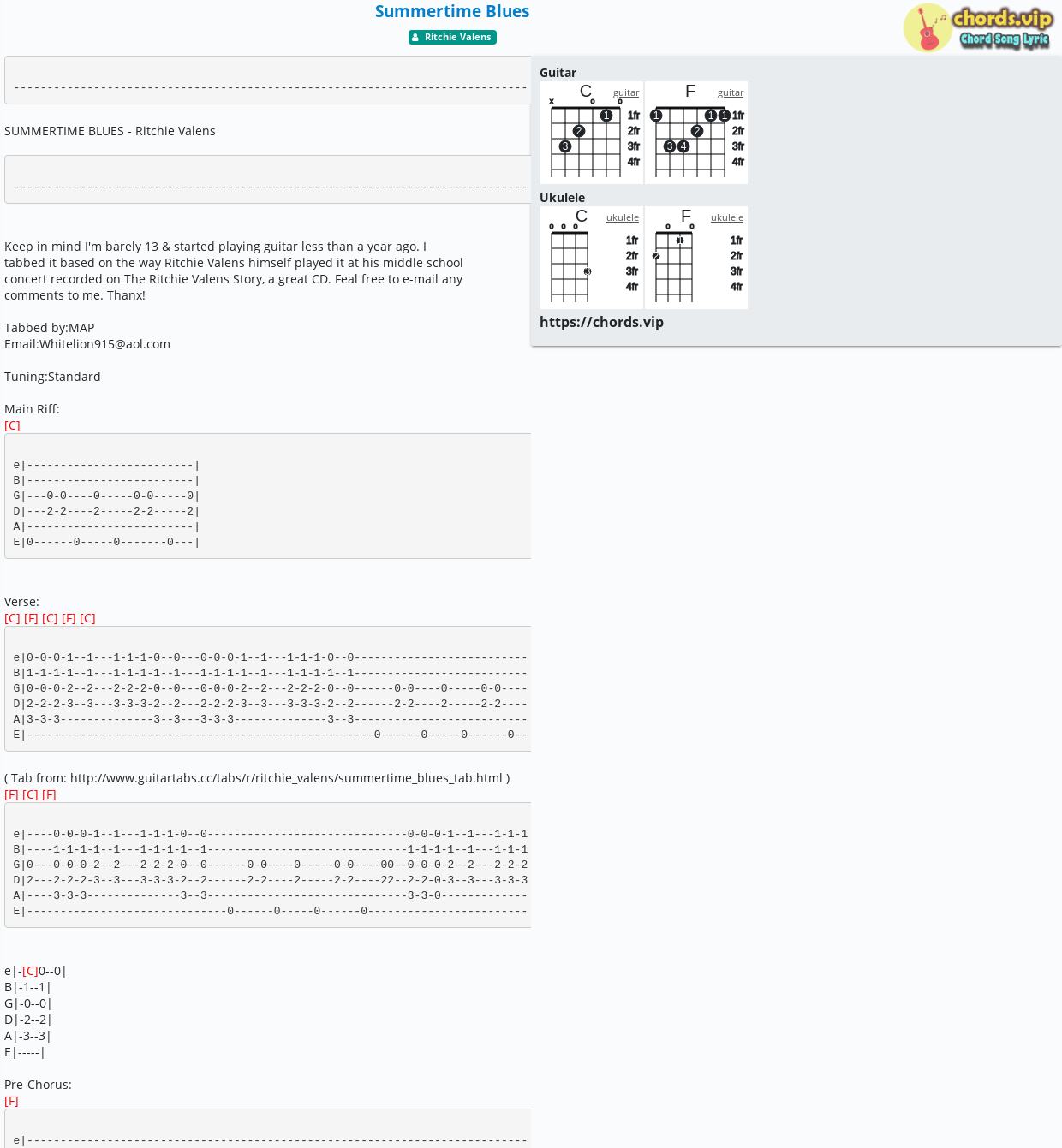 Chord Summertime Blues Ritchie Valens Tab Song Lyric Sheet Guitar Ukulele Chords Vip Chord Summertime Blues Ritchie Valens Tab Song Lyric Sheet Guitar Ukulele Chords Vip