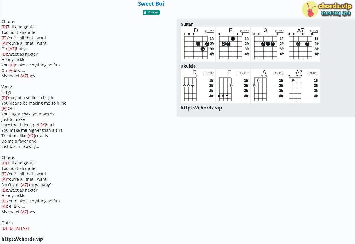 Chord Sweet Boi Chevy Tab Song Lyric Sheet Guitar Ukulele Chords Vip Cm g# ...
