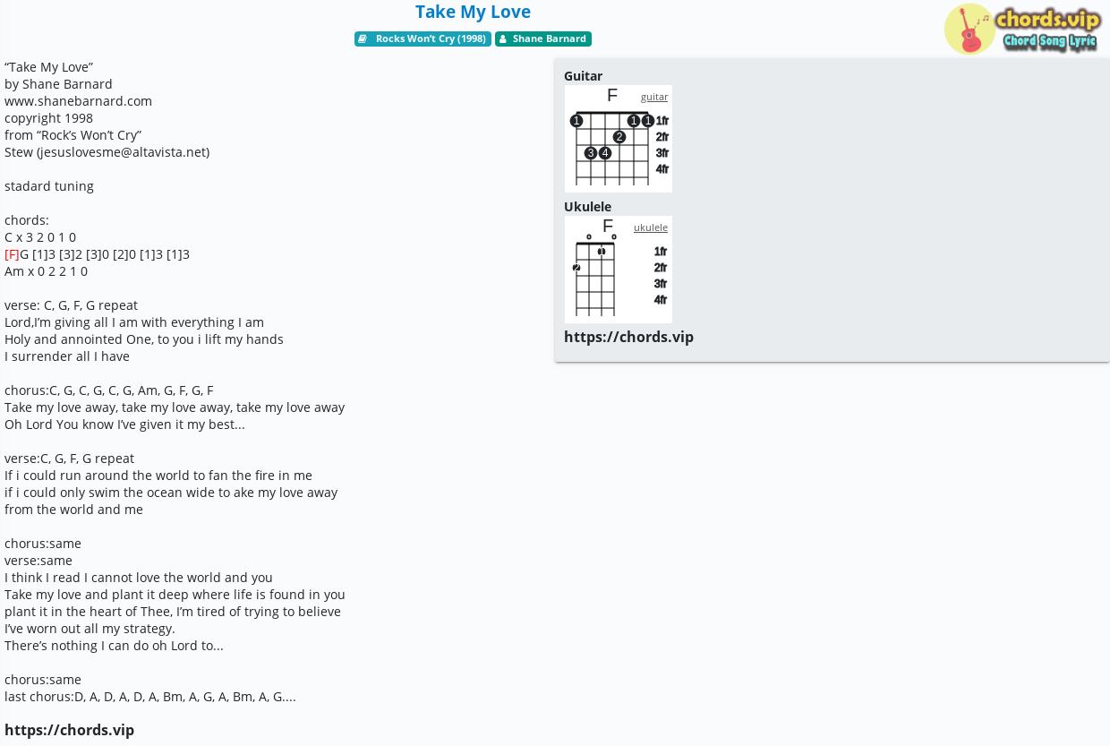 Chord Take My Love Shane Barnard Tab Song Lyric Sheet Guitar Ukulele Chords Vip