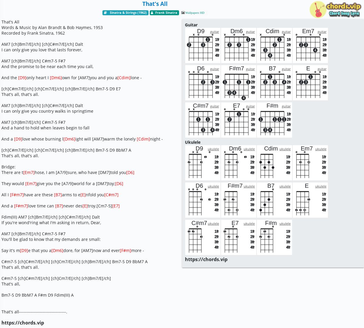 Chord That S All Frank Sinatra Tab Song Lyric Sheet Guitar Ukulele Chords Vip Chord That S All Frank Sinatra Tab Song Lyric Sheet Guitar Ukulele Chords Vip