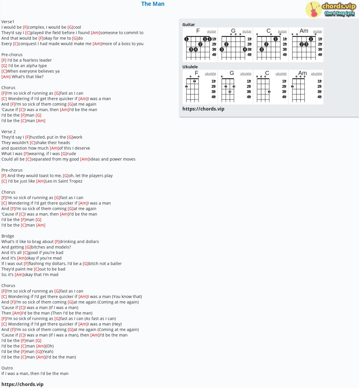 Chord The Man Taylor Swift Jack Antonoff Tab Song Lyric Sheet Guitar Ukulele Chords Vip