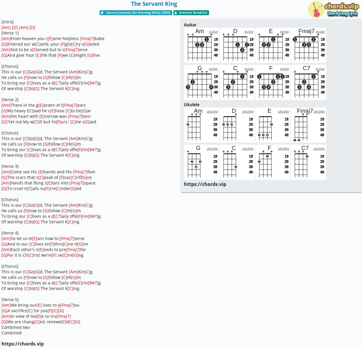 Chord The Servant King Graham Kendrick Tab Song Lyric Sheet Guitar Ukulele Chords Vip