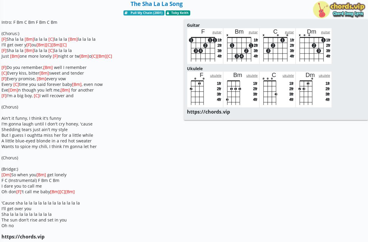 Chord The Sha La La Song Toby Keith Tab Song Lyric Sheet Guitar Ukulele Chords Vip Chord The Sha La La Song Toby Keith Tab Song Lyric Sheet Guitar Ukulele Chords Vip