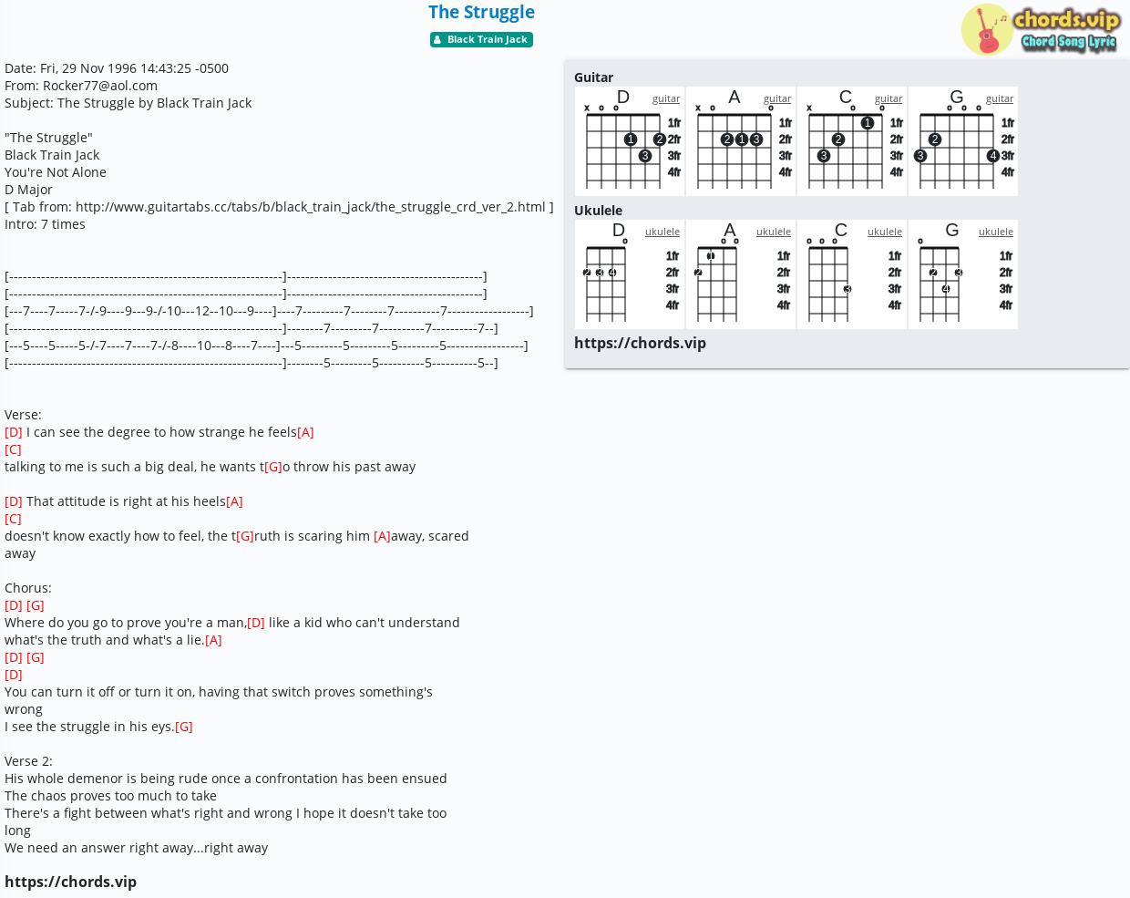 Chord The Struggle Black Train Jack Tab Song Lyric Sheet Guitar Ukulele Chords Vip