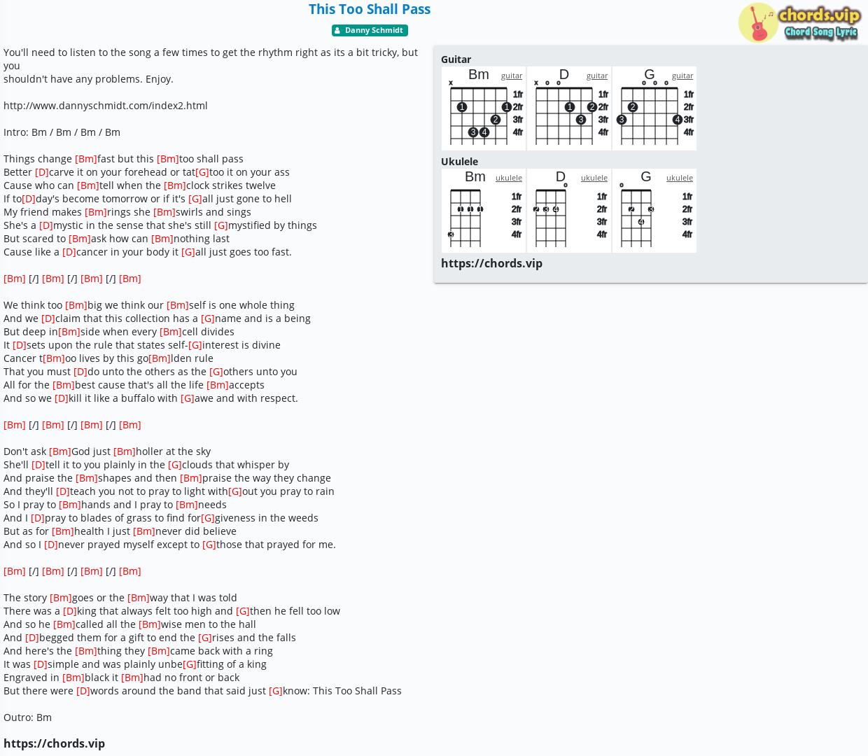 This Too Shall Pass Lyrics Danny Schmidt Chord: This Too Shall Pass - tab, song lyric, sheet, guitar, ukulele