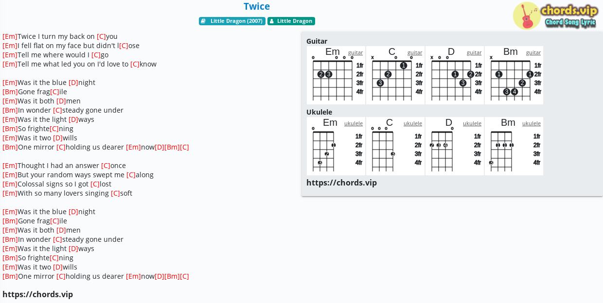 Twice little dragon chords