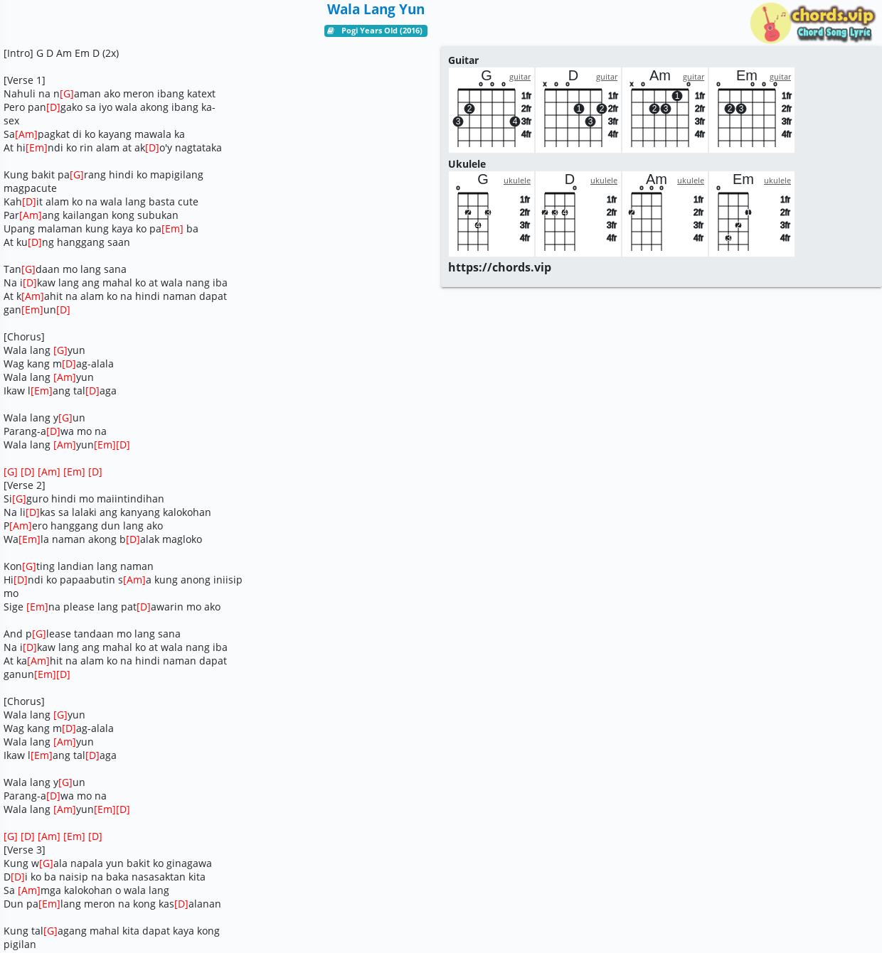 Dahil Mahal Na Mahal Kita Ukulele Chords