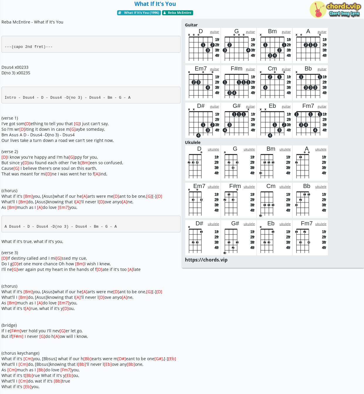 Chord What If It S You Reba Mcentire Tab Song Lyric Sheet Guitar Ukulele Chords Vip