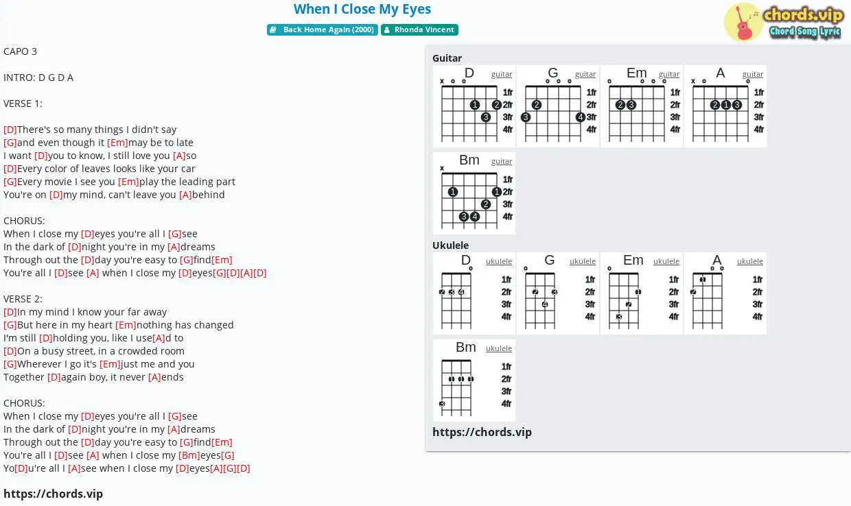 Chord When I Close My Eyes Rhonda Vincent Tab Song Lyric Sheet Guitar Ukulele Chords Vip Chord When I Close My Eyes Rhonda Vincent Tab Song Lyric Sheet Guitar Ukulele Chords Vip