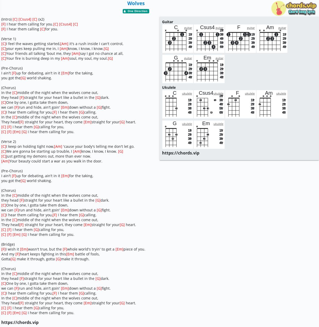 chord-wolves-one-direction-tab-song-lyric-sheet-guitar-ukulele