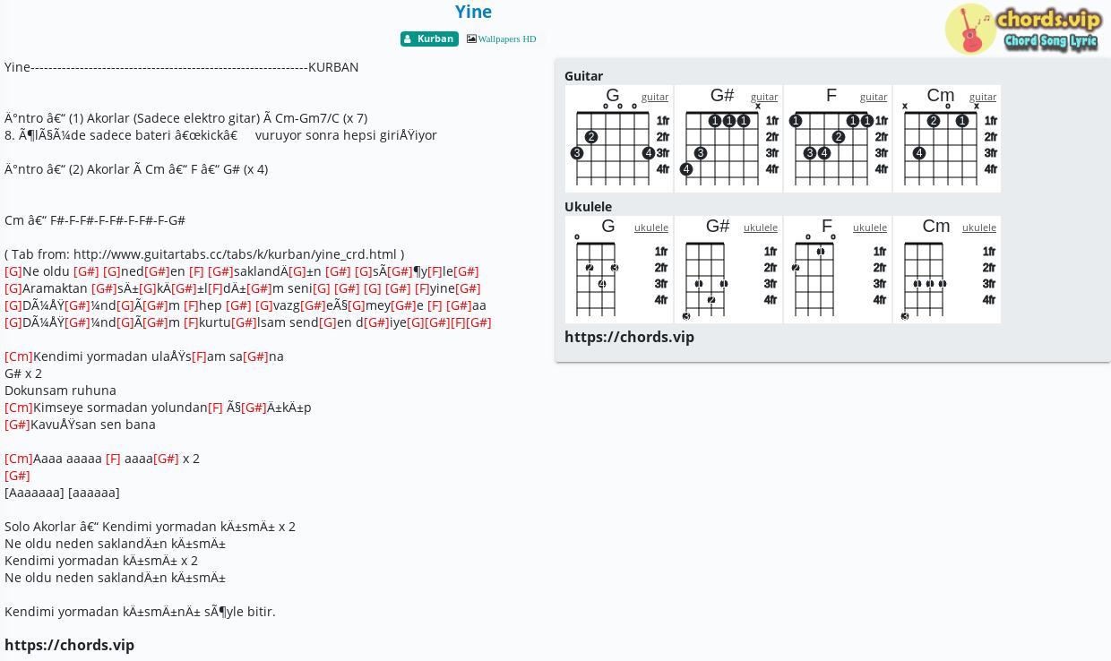 Chord Yine Kurban Tab Song Lyric Sheet Guitar Ukulele Chords Vip