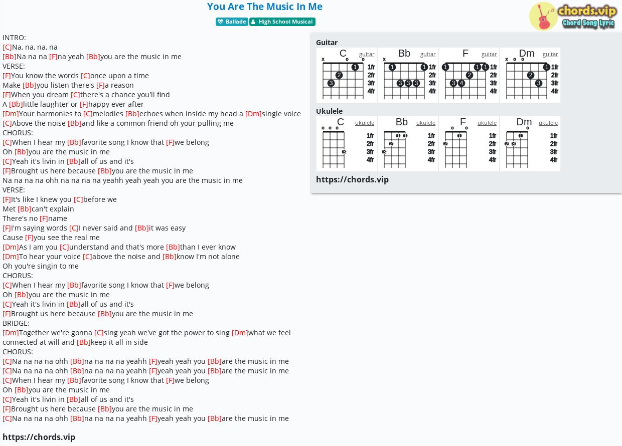 Chord You Are The Music In Me High School Musical Tab Song Lyric Sheet Guitar Ukulele Chords Vip Chord You Are The Music In Me High School Musical Tab Song Lyric Sheet Guitar Ukulele Chords Vip