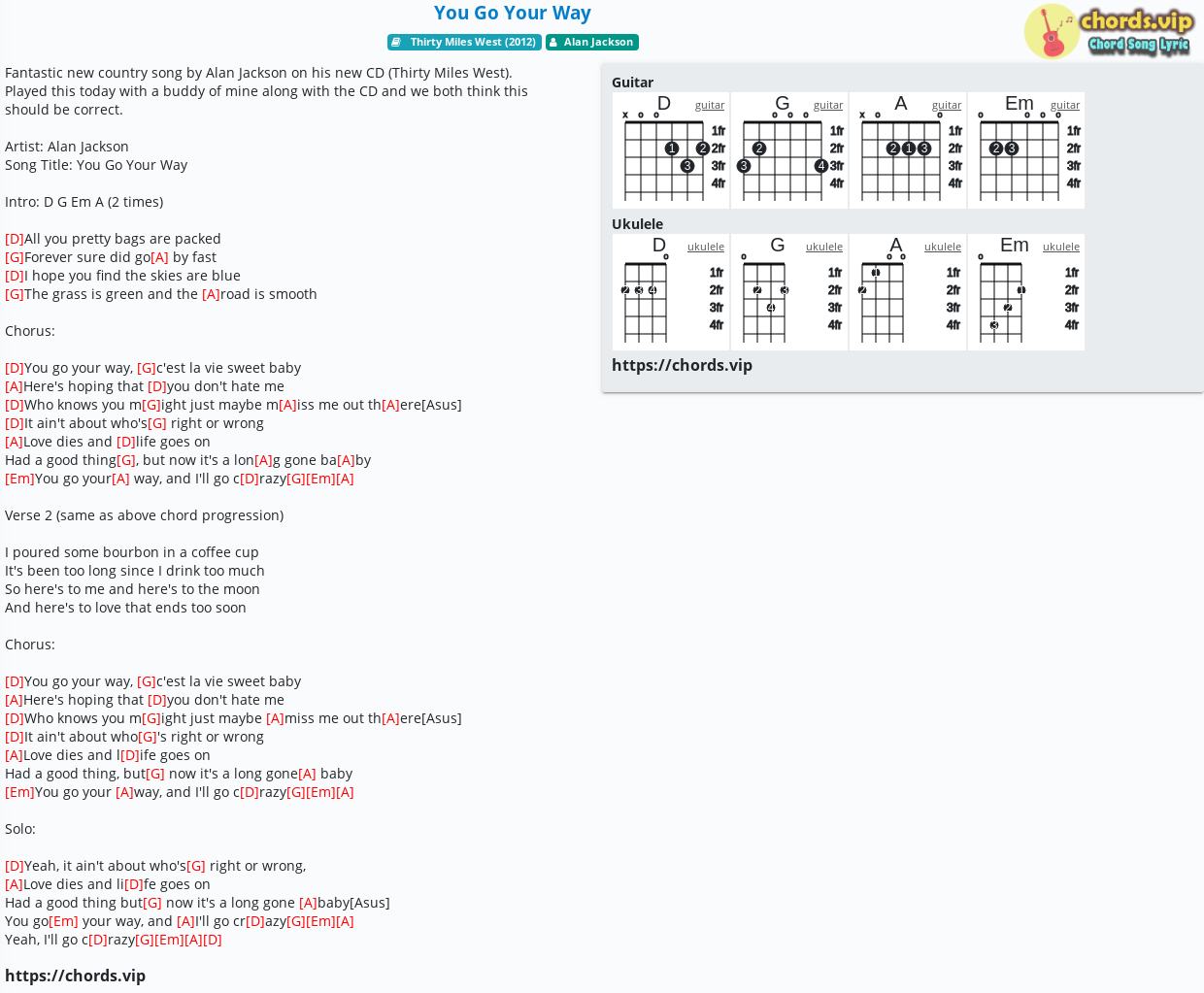 Hợp Am You Go Your Way Alan Jackson Cảm Am Tab Guitar Ukulele Lời Bai Hat Chords Vip Hợp Am You Go Your Way Alan Jackson Cảm Am Tab Guitar Ukulele Lời Bai Hat Chords Vip