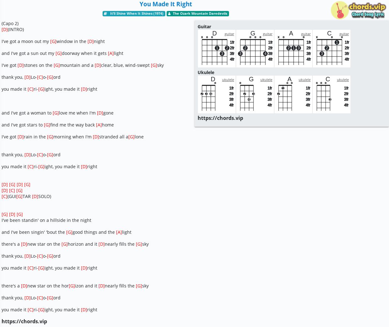 Chord you made it right tab song lyric sheet guitar ukulele